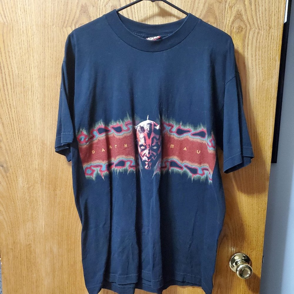 Vintage Star Wars Episode I Darth Maul Black T-Shirt Mens Size Medium